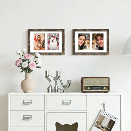 DUENPY 14x26 Collage Picture Frame 4x6 Collage Picture Frame Displays Twelve 4x6 inch Photos Available Horizontal Wall Mounting Display and Vertical Black - Colors B