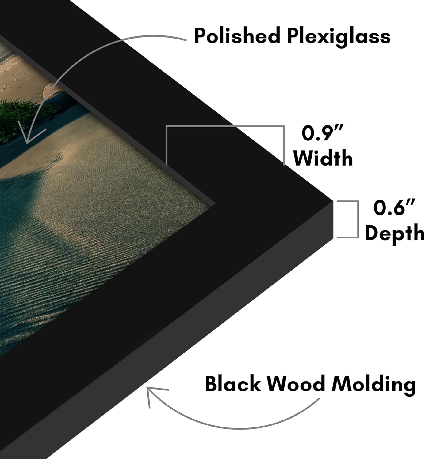 Americanflat 12x18 Poster Frame with Shatter-Resistant Glass - Signature Collection - Gallery-Style Frames Made of Engineered Wood - Photo Frame for Wall Display - Black - Colors A
