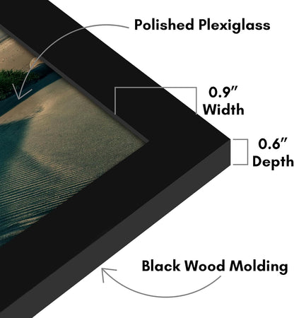 Americanflat 12x18 Poster Frame with Shatter-Resistant Glass - Signature Collection - Gallery-Style Frames Made of Engineered Wood - Photo Frame for Wall Display - Black - Colors A