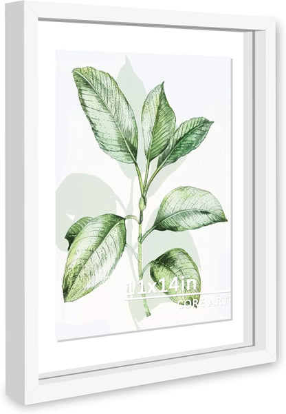 CORE ART 8x10 Floating Picture Frame,Double Plexglass Floating Frame for 5x7,4x6 Pictures,Wall or Tabletop Display,Black