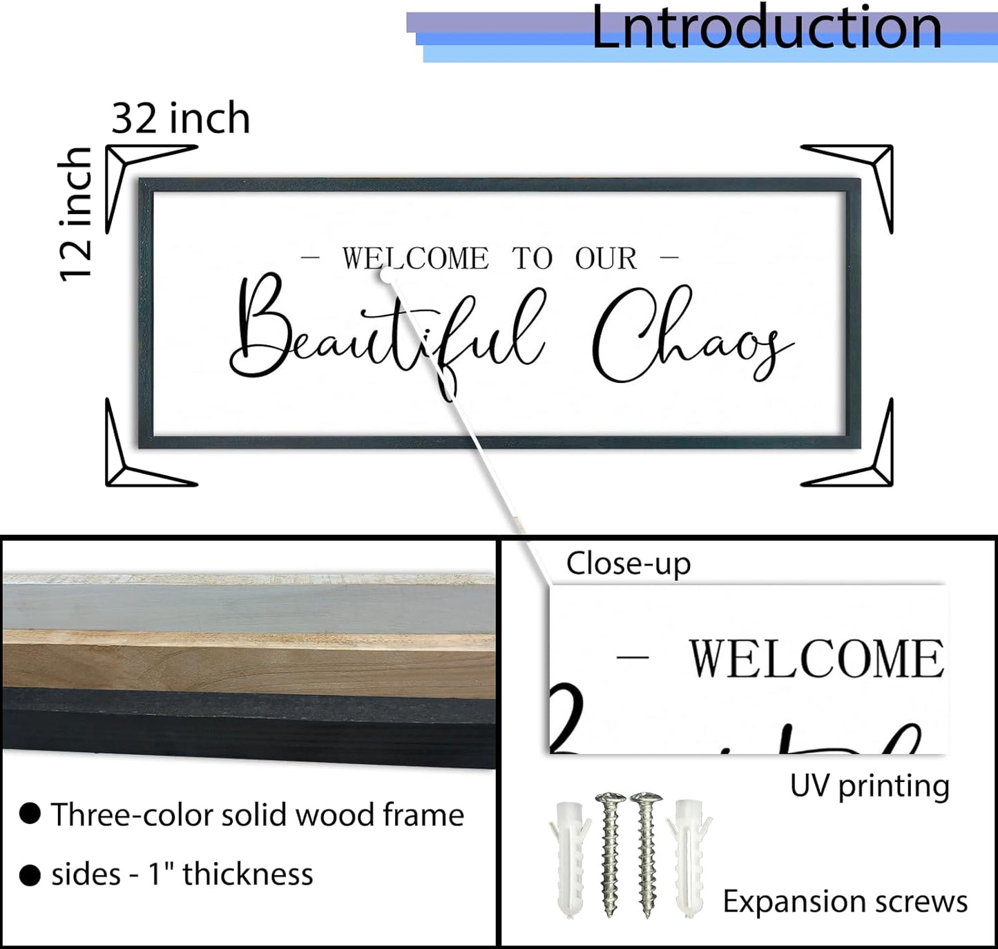 FZMHASLWW Gather Sign Wall Decor 32"×12" Large Wooden Framed for Dining Room Simple Home Kitchen Hanging Art (Wood)