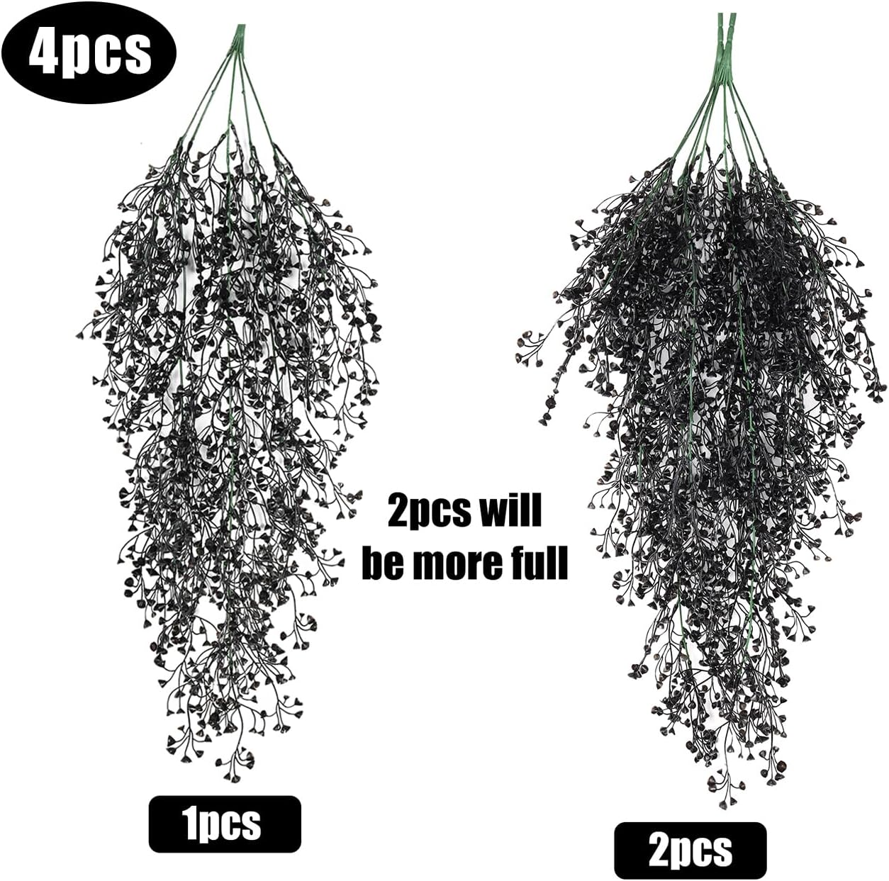 RECUTMS Fake Hanging Plants Artificial Ferns for Outdoor Hanging Faux Plants Vine Ivy Faux Fern Hanging Vines Wall Plants for Home Garden Party Wedding Decor (White 4P)