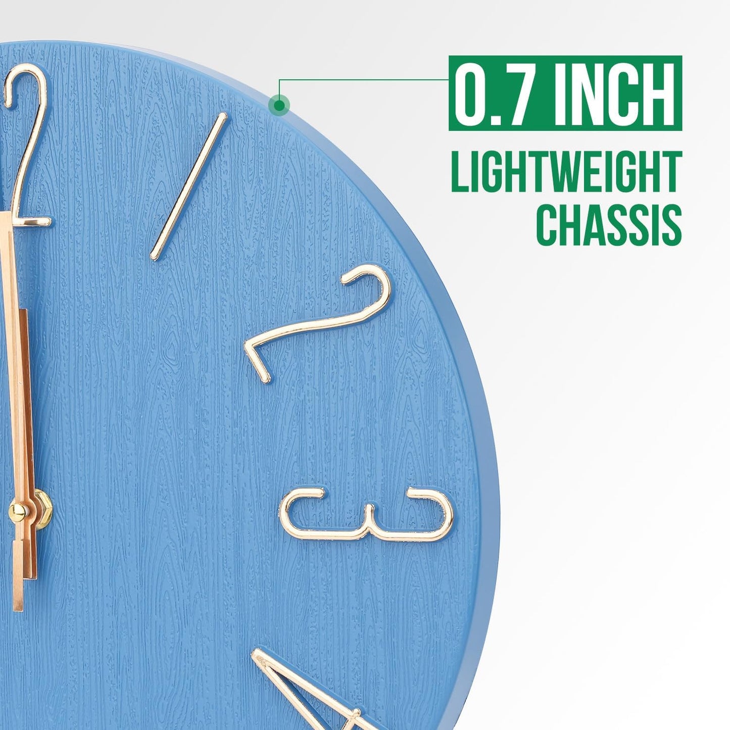 Wall Clock 12 Inch Silent Non-Ticking Imitation Wood Indoor Clock Round White Decor Clock Modern 3D Figures Quartz Wall Clocks for Home, Hotel, Office, School, Bedroom, Living Room, Kitchen