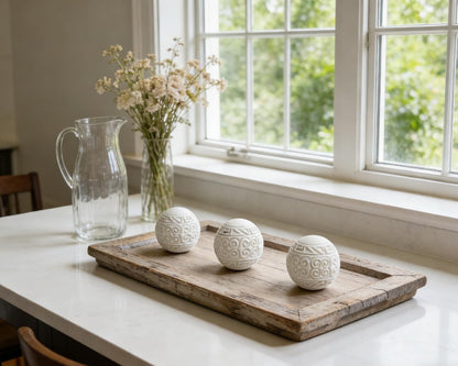3 Pack Gold Decorative Ball for Centerpiece Bowls, 3 inch Orbs Spheres for Home Living Room Coffee Table Centerpieces Shelf Decoration