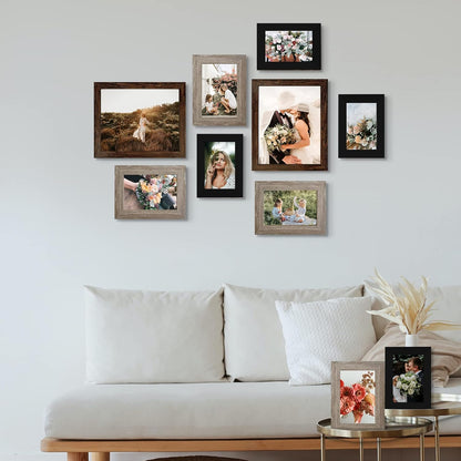 LUCKYLIFE Picture Frames Collage Wall Decor 10-Pack, Gallery Wall Frame Set with 8x10 5x7 4x6 Frames in 3 Different Finishes