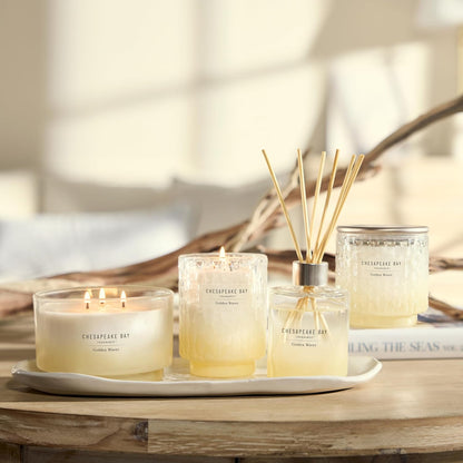 Chesapeake Bay, 11oz Marine Drift Scented Candle, Mood Evoking Fragrance, Textured Sea Glass-Inspired Jar, Premium Soy Blend Wax with Essential Oils, Coastal Fragrance for Home Décor or Gifting
