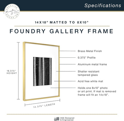 MCS Master & Co. Foundry Metal 18x18 Matted Picture Frame with 8x8 Photo Display, Black Vertical & Horizontal Wall Hanging Frame for Photos & Artwork (1-Pack)