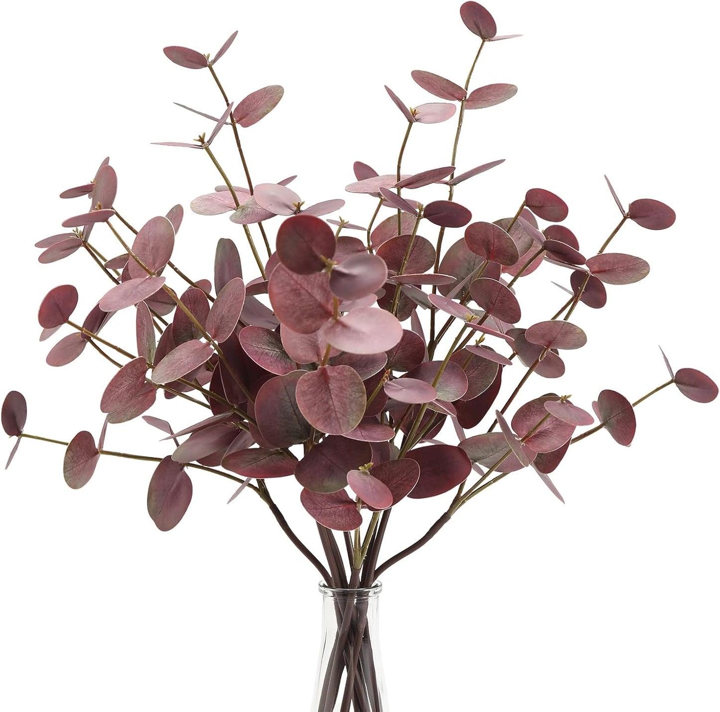 6pcs Real Touch Artificial Faux Eucalyptus Stems Dual-Sided Lifelike Leaves Fake Eucalyptus Greenery Plants for Wedding Flower Arrangement Centerpiece Bouquet Home Office Decor(Gray Green)