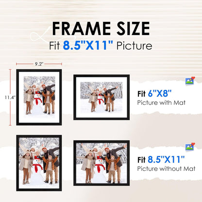 FIXSMITH 10 Pack Picture Frames Collage Wall Decor for Mounting or Tabletop Display, Gallery Wall Frame Set with Two 8x10 Black Frames, Four 5x7 Frames and Four 4x6 Frames, Multi-Pack Photo Frame Set