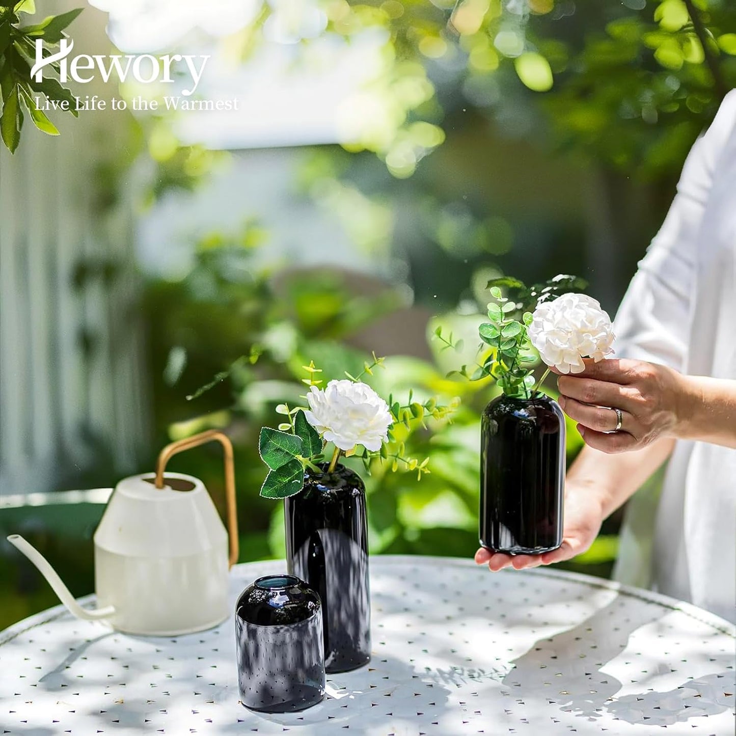 Glass Bud Vases for Flowers - Hewory Blown Modern Small Glass Vases for Centerpieces Set of 12, Mini Clear Bulk Flower Vases for Wedding Party Events Home Decor Floral Arrangement (Not Include Flower)