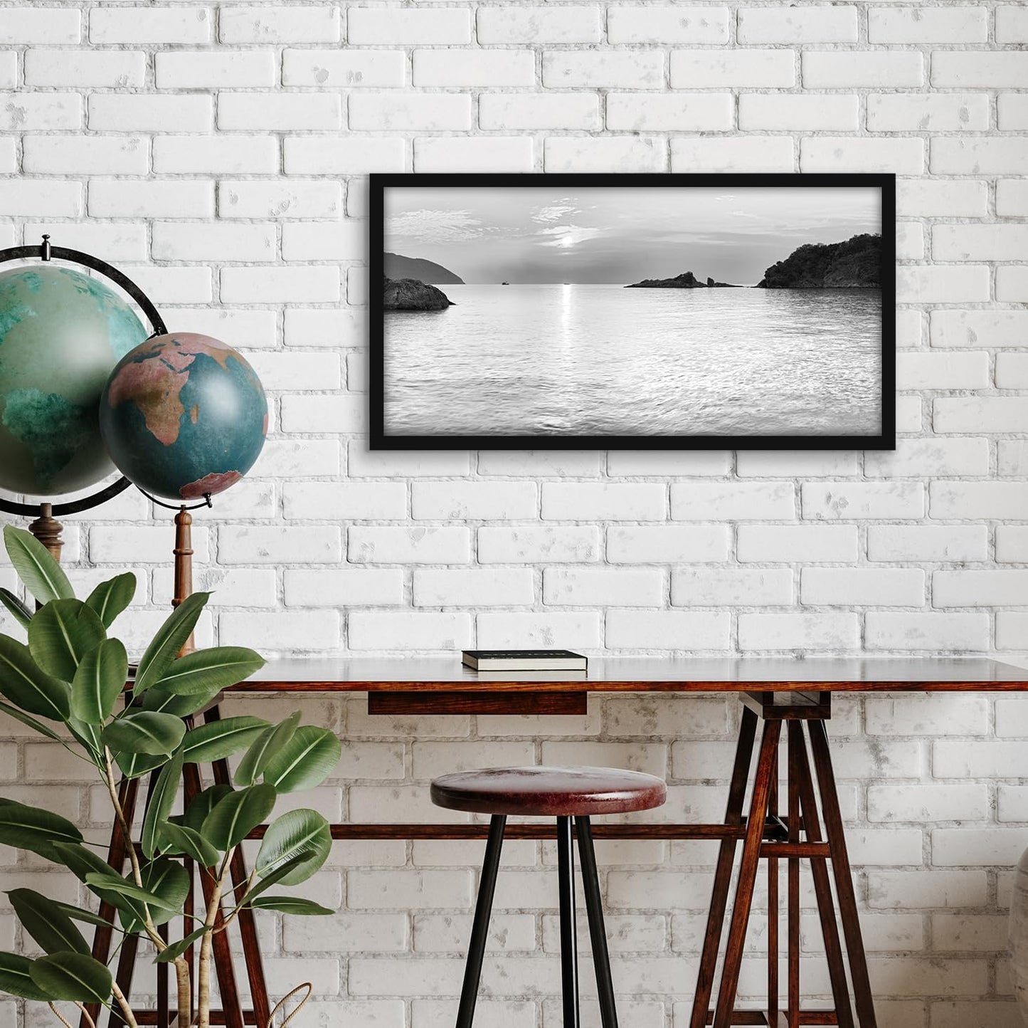 Americanflat 24x36 Poster Frame with Polished Plexiglass - Streamline Collection - Thin Border Picture Frame for Wall Display - Hanging Hardware Included - Black - Colors D