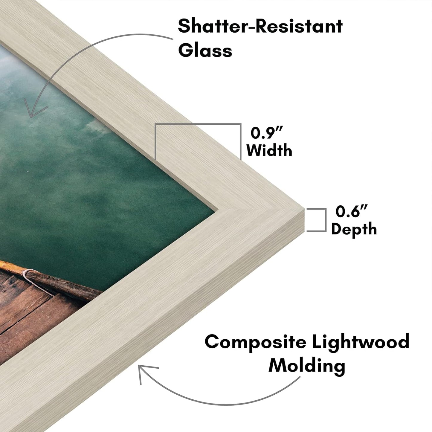 Americanflat 12x18 Poster Frame with Shatter-Resistant Glass - Signature Collection - Gallery-Style Frames Made of Engineered Wood - Photo Frame for Wall Display - Black - Colors B
