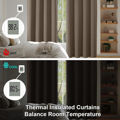 Simplebrand Ava Sage Green Blackout Curtains for Bedroom 63 Inch Length 2 Panels Set, Solid Thermal Insulated Energy Saving Rod Pocket Window Treatment Curtains Blackout Drapes, W40 x L63 Inch, Sage - Colors B