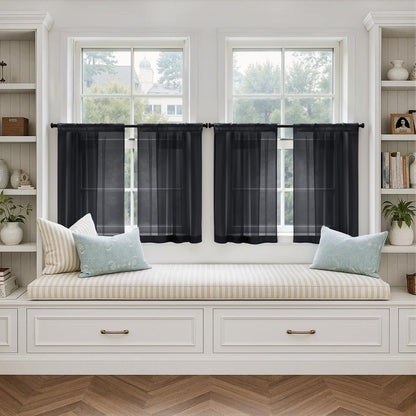 MIULEE White Sheer Curtains 84 Inches Long, 4 Panels Set, Light Filtering Rod Pocket Voile Drapes for Living Room and Bedroom, Airy Soft Fabric Window Treatments, 42 x 84 Inches