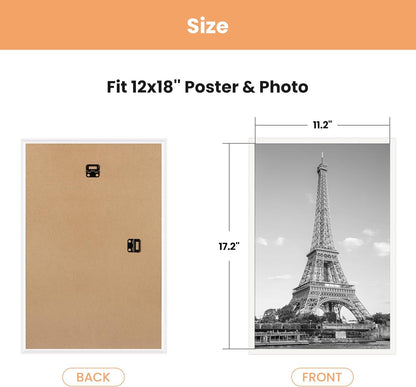 upsimples 24x36 Poster Frame Black 3 Pack, Scratch-Proof Picture Frames 24 x 36 for Photo Gallery - Slide-In Strips, Horizontal or Vertical Wall Mounting