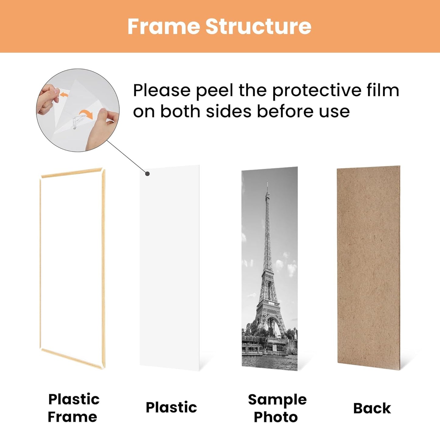 upsimples 24x36 Poster Frame Black 3 Pack, Scratch-Proof Picture Frames 24 x 36 for Photo Gallery - Slide-In Strips, Horizontal or Vertical Wall Mounting