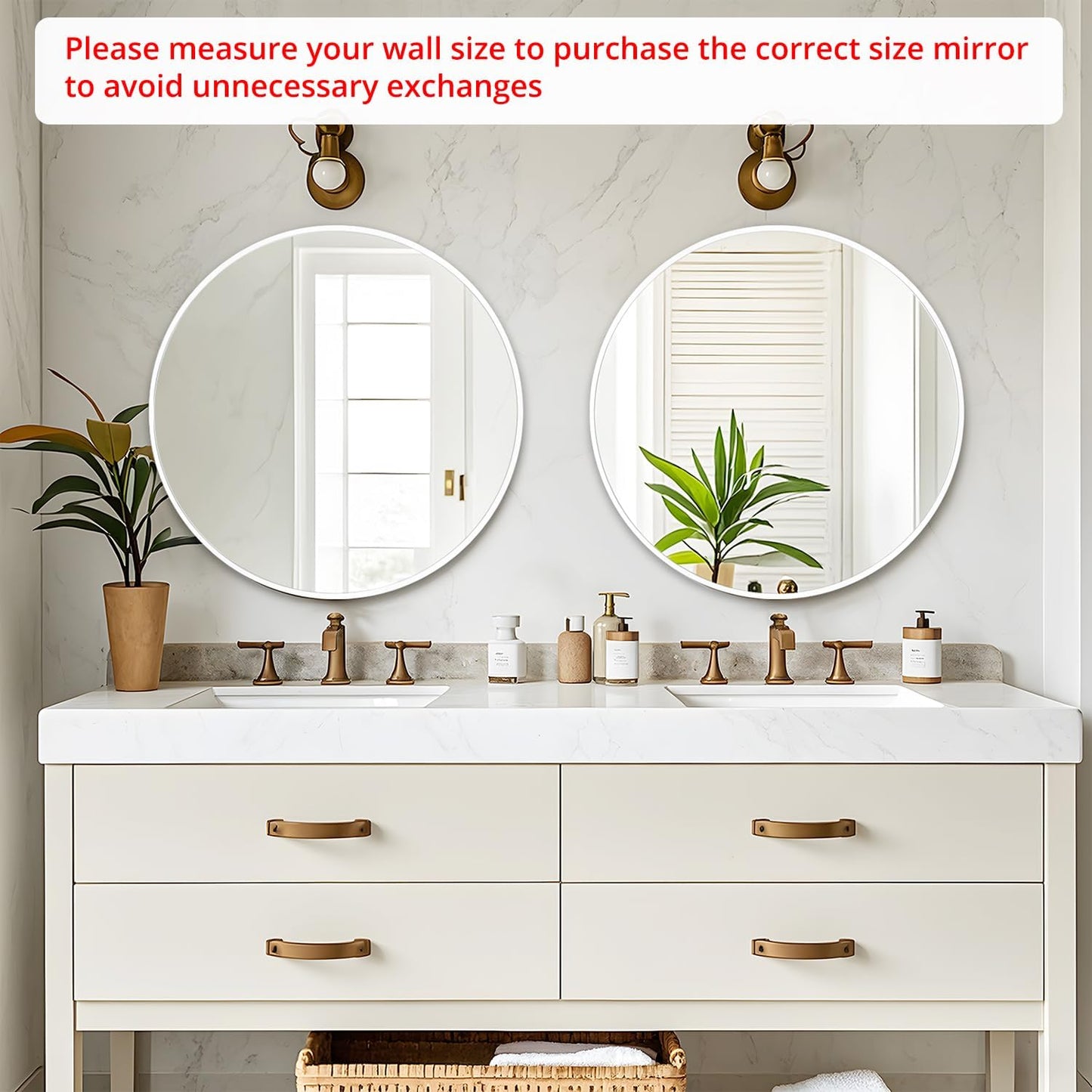 Fabuday Black Circle Mirror for Wall 20 inch - Round Mirrors for Bathroom, Entryway, Living Room, Hallway, Bedroom Decor, Small Matte Framed