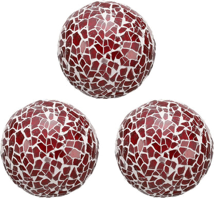 uxcell 3Pcs Decorative Glass Balls 2.36 Inch Orbs Centerpiece Balls Mosaic Glass Ball Sphere for Decor Bowls Vases Dining Table Party, Dark Blue