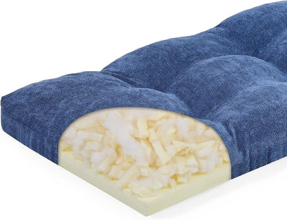 baibu 36 Inch Memory Foam Bench Cushion, Dual-Layer Patent Design Non-Slip Indoor Bench Cushion with Ties, 36x15x3Inch, Beige