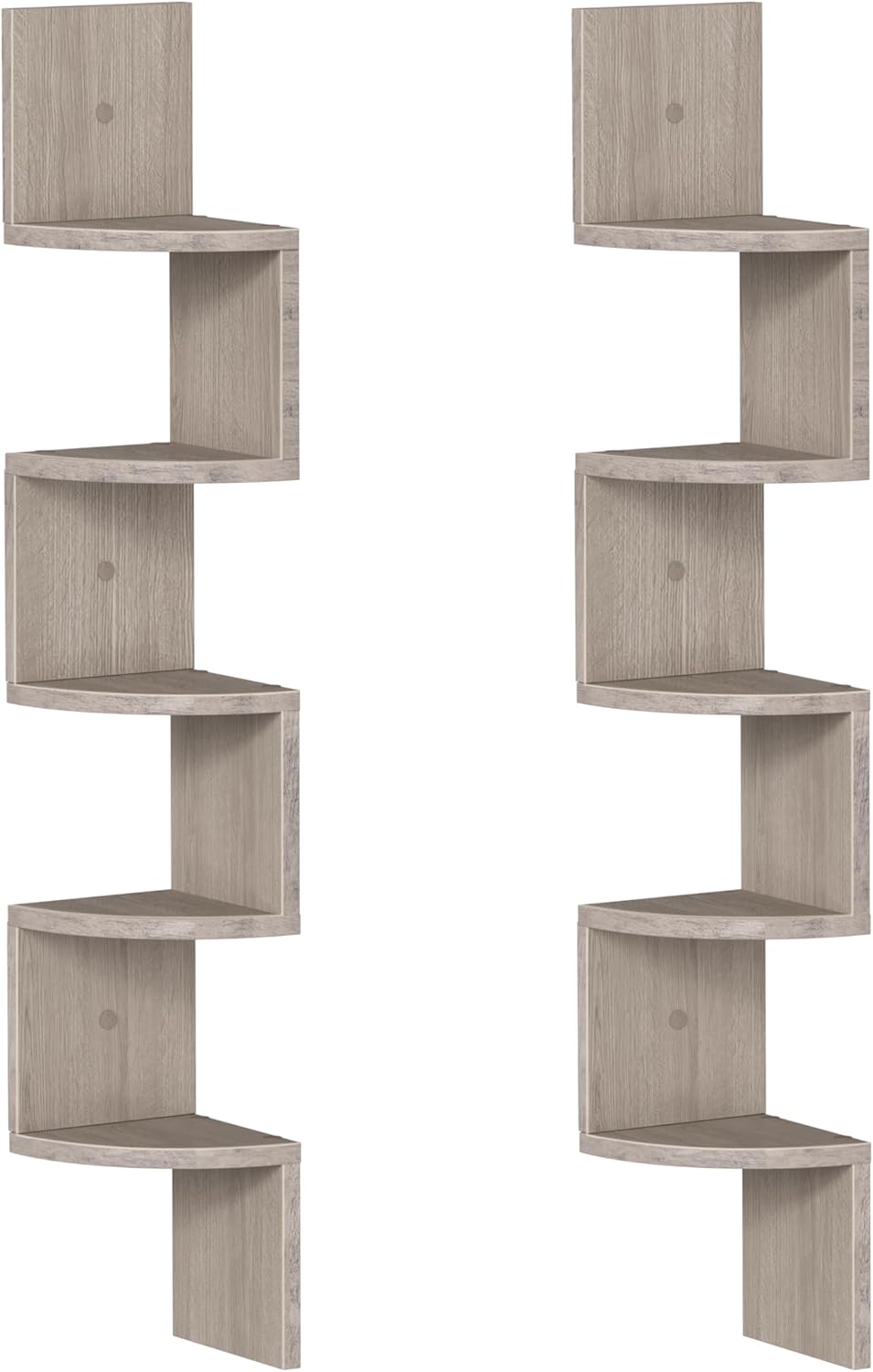HOOBRO Corner Shelf Wall-Mounted, Set of 2 Floating Corner Shelves for Wall, 4-Tier Corner Bookshelves for Living Room, Bedroom, Bathroom, Home Office, Black BK25BJP201