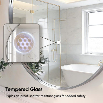 USHOWER Bathroom Mirrors for Over Sink, 36 Inch Circle Mirror with Metal Frame, Black Wall Mirror for Vanity, Entryway, Living Room, Hallway and Bedroom Decor