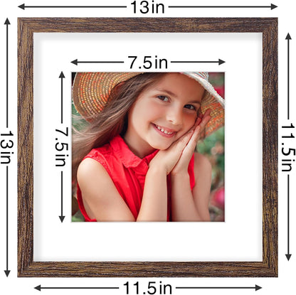 Vittanly 8x10 Picture Frames Set of 9, Shatter Resistant Plexiglass, Display 5x7 Pictures with Mat or 8x10 without Mat, Photo Frames for Wall or Tabletop, Engineered Wood, Black - Colors A