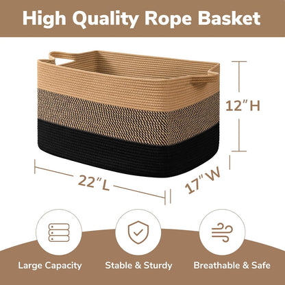 Goodpick Cube Storage Bins - Towel, Book, Cloth, Shoes, Closet Shelf Woven Baskets for Office, Baby Laundry, Toys, 13''x10''x9''