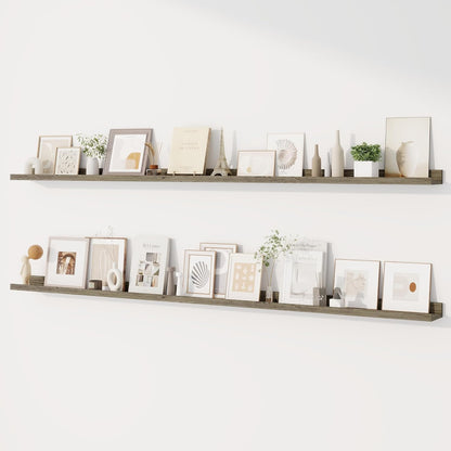Dreamland Picture Ledge Shelf for Wall, Floating Shelves Set of 2, 48 Inch Long Floating Shelves with Lip for Living Room, Bedroom, Bathroom, Kitchen, White