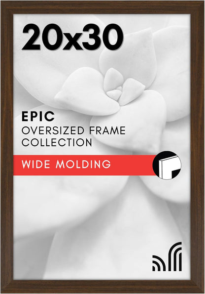 Americanflat 16x20 Picture Frame with Polished Plexiglass - Black Picture Frame - Wide Photo Frames Made of Engineered Wood for Vertical or Horizontal Wall Display - Epic Collection - Black - Colors C