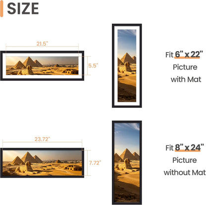 upsimples 8x10 Picture Frame, Display Pictures 5x7 with Mat or 8x10 Without Mat, Wall Hanging Photo Frame, Black, 1 Pack - Colors B