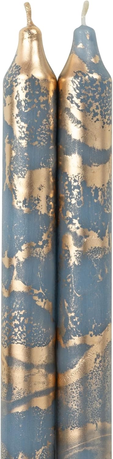 Premium Decorative Tapers - 12" 2PK - Terra Cotta w/Gold - 73301