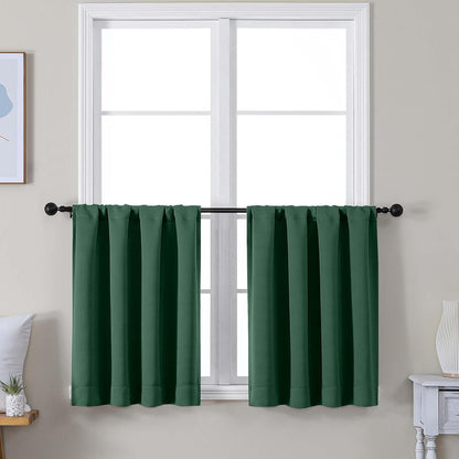 Simplebrand Ava Sage Green Blackout Curtains for Bedroom 63 Inch Length 2 Panels Set, Solid Thermal Insulated Energy Saving Rod Pocket Window Treatment Curtains Blackout Drapes, W40 x L63 Inch, Sage - Colors B