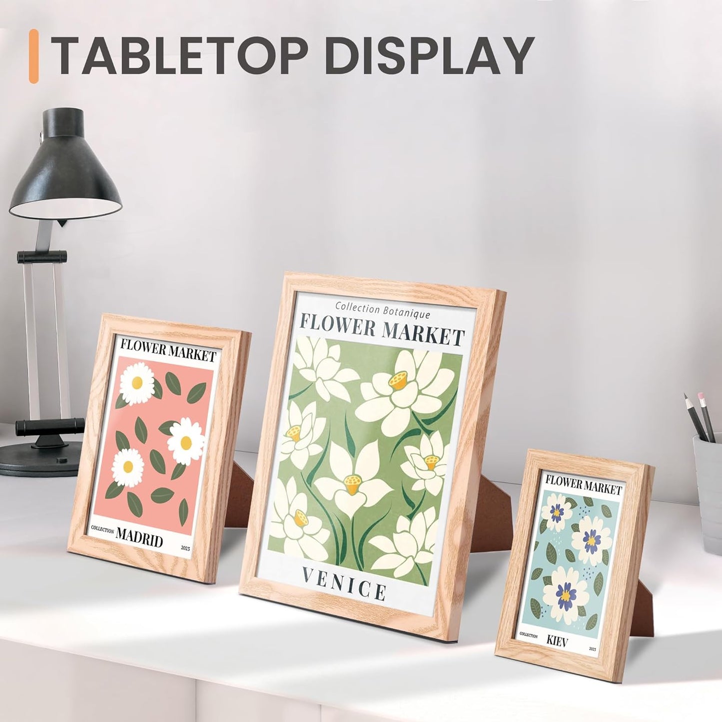 upsimples 10 Pack Picture Frames Collage Wall Decor for Mounting or Tabletop Display, Photo Gallery Frame Set for Family, Multi Sizes Including 8x10, 5x7, 4x6, Black