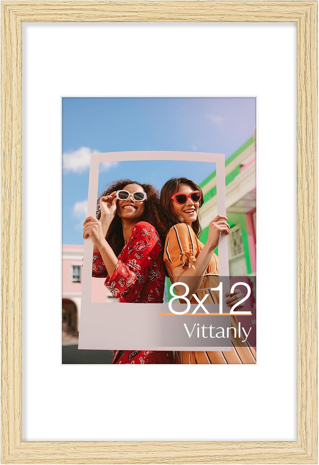 Vittanly 11x14 Picture Frame, Display Pictures 8x10 with Mat or 11x14 without Mat, Photo Frame for Wall Mounting, Black, 1 Pack - Colors A