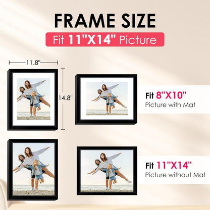 FIXSMITH 10 Pack Picture Frames Collage Wall Decor for Mounting or Tabletop Display, Gallery Wall Frame Set with Two 8x10 Black Frames, Four 5x7 Frames and Four 4x6 Frames, Multi-Pack Photo Frame Set