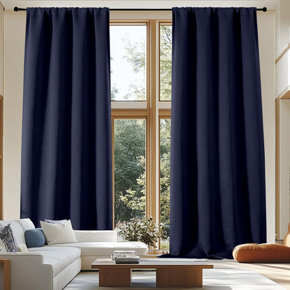 Simplebrand Ava Sage Green Blackout Curtains for Bedroom 63 Inch Length 2 Panels Set, Solid Thermal Insulated Energy Saving Rod Pocket Window Treatment Curtains Blackout Drapes, W40 x L63 Inch, Sage - Colors B