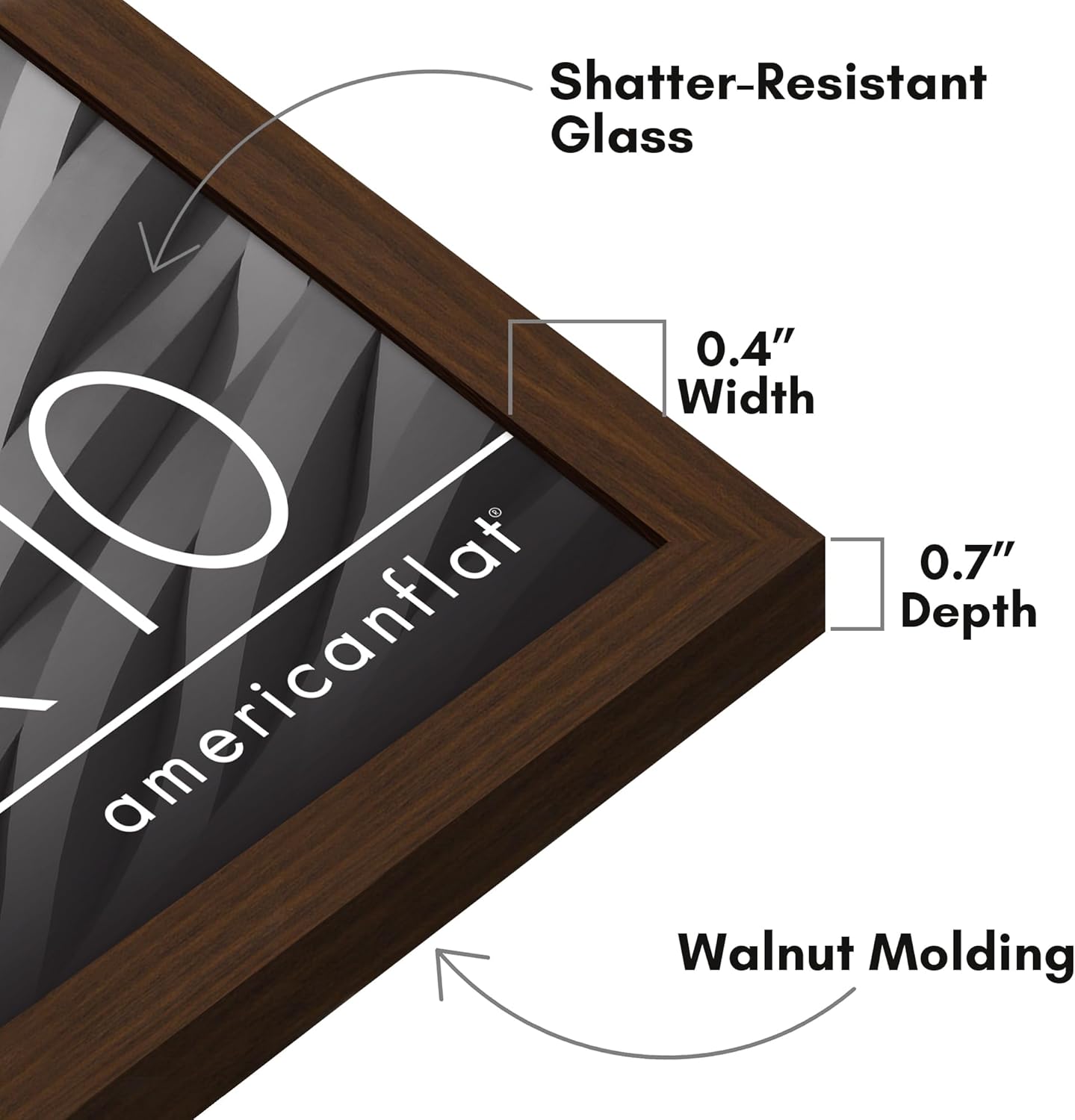 Americanflat 24x36 Poster Frame with Polished Plexiglass - Streamline Collection - Thin Border Picture Frame for Wall Display - Hanging Hardware Included - Black - Colors B