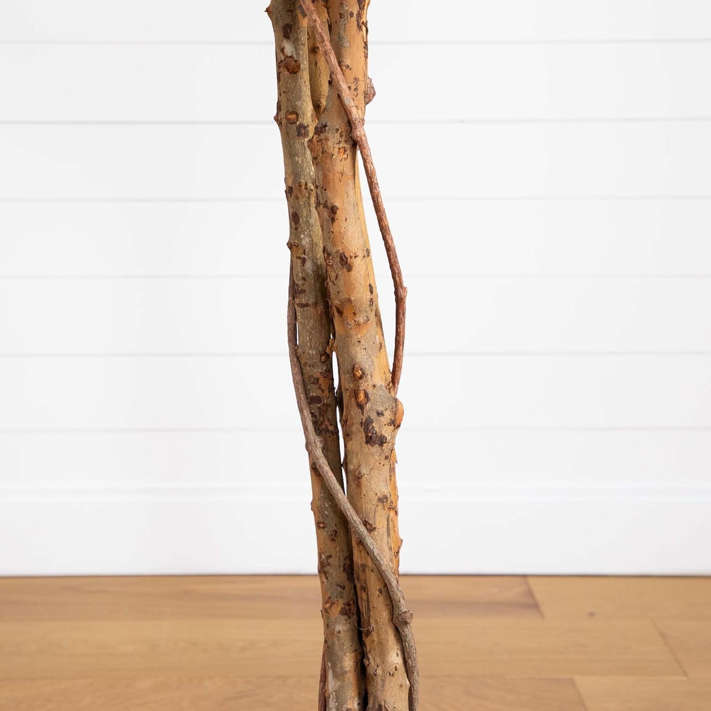 Nearly Natural 4ft Triple Trunk Ficus Silk Tree with Natural Wood Trunks and Dense Foliage, Mid-Size Faux Floor Plant for Home and Office