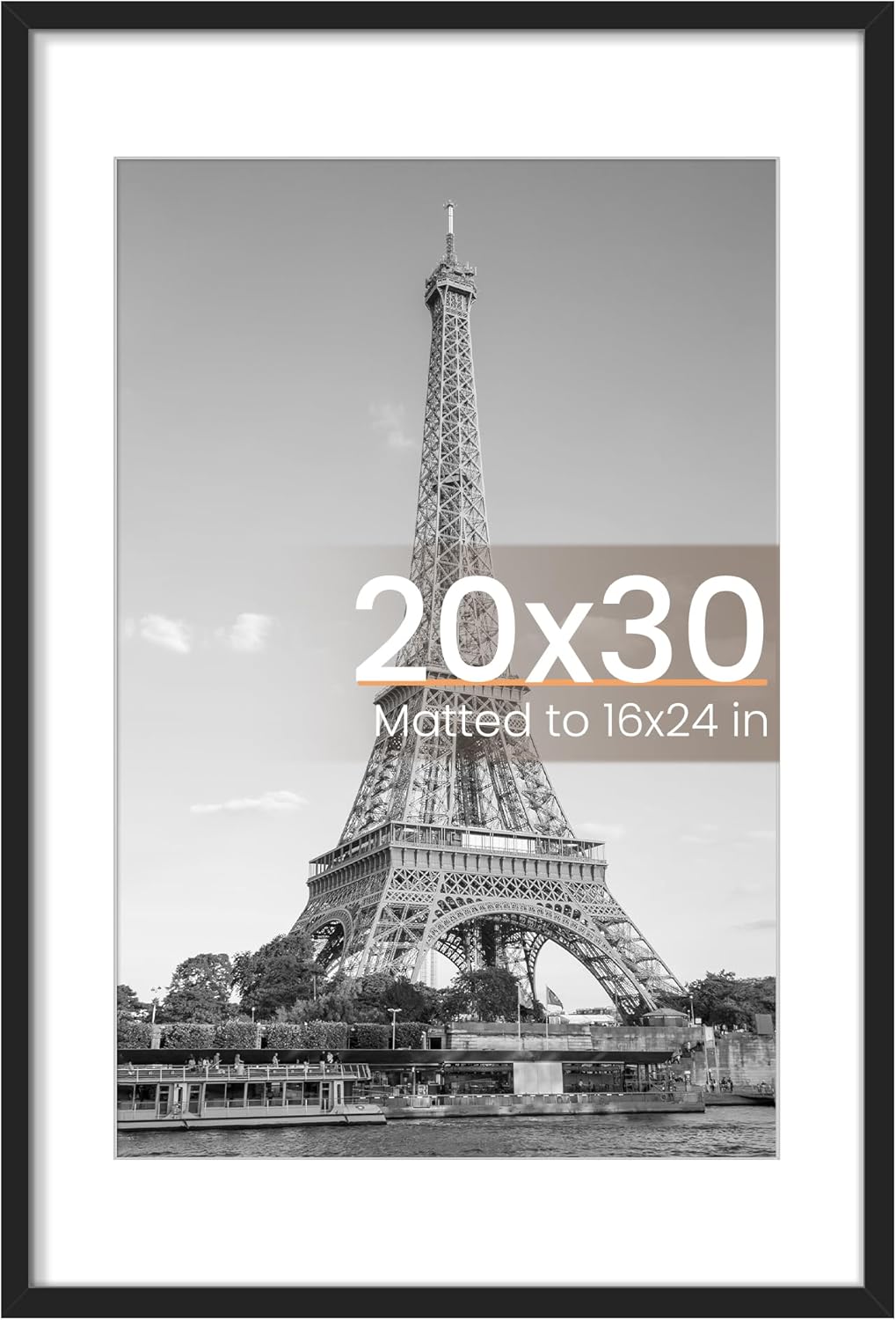 upsimples 8x10 Picture Frame, Display Pictures 5x7 with Mat or 8x10 Without Mat, Wall Hanging Photo Frame, Black, 1 Pack - Colors A