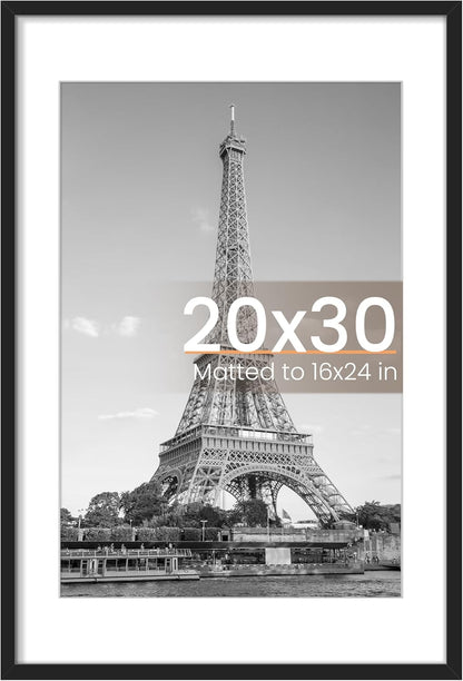 upsimples 8x10 Picture Frame, Display Pictures 5x7 with Mat or 8x10 Without Mat, Wall Hanging Photo Frame, Black, 1 Pack - Colors A