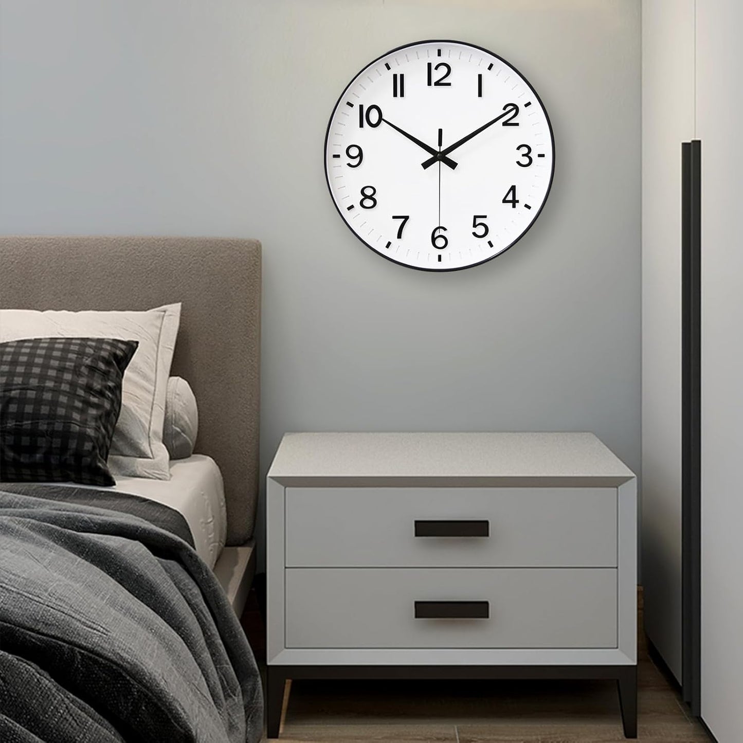 HZDHCLH Wall Clocks Battery Operated,12 inch Silent Non Ticking Modern Wall Clock for Living Room Bedroom Kitchen Office Classroom Decor (Olive Green and Gold)