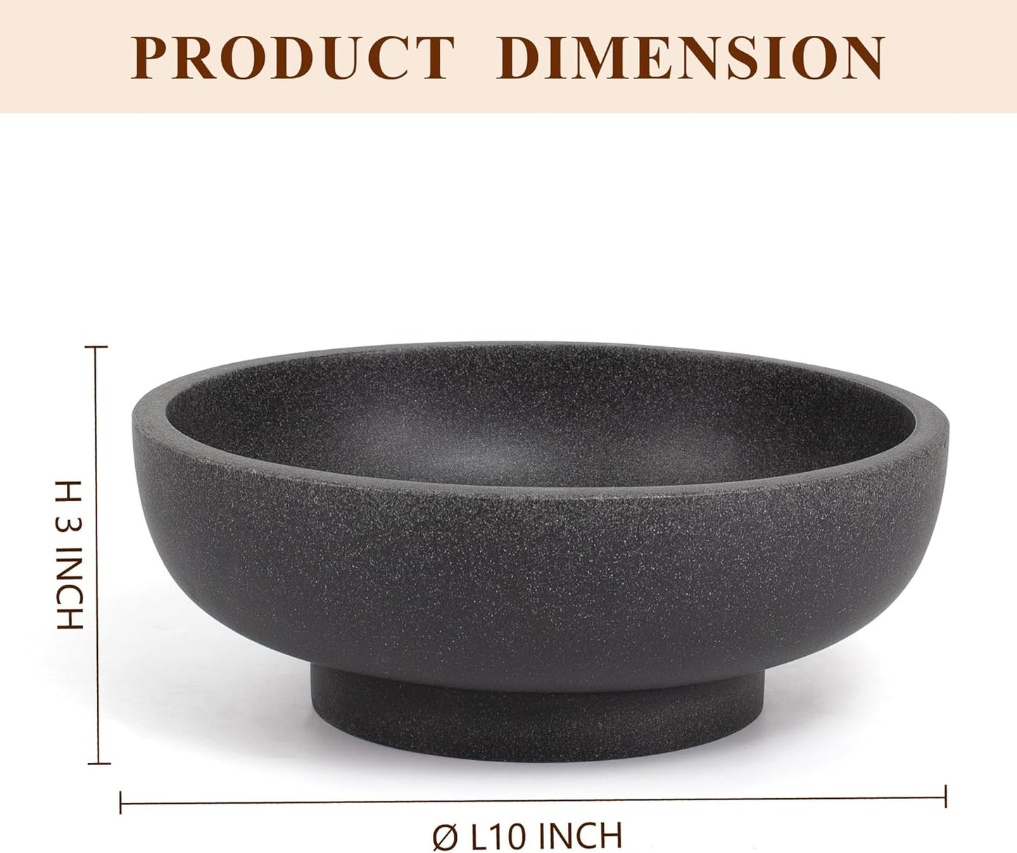 YMXYJM Large Decorative Bowl, Modern Handicraft Resin Bowls for Home Decor, Decorative Fruit Bowl for Kitchen Counter, Stylish Key Bowl for Entry Table, Artificial Stone Resin Beige