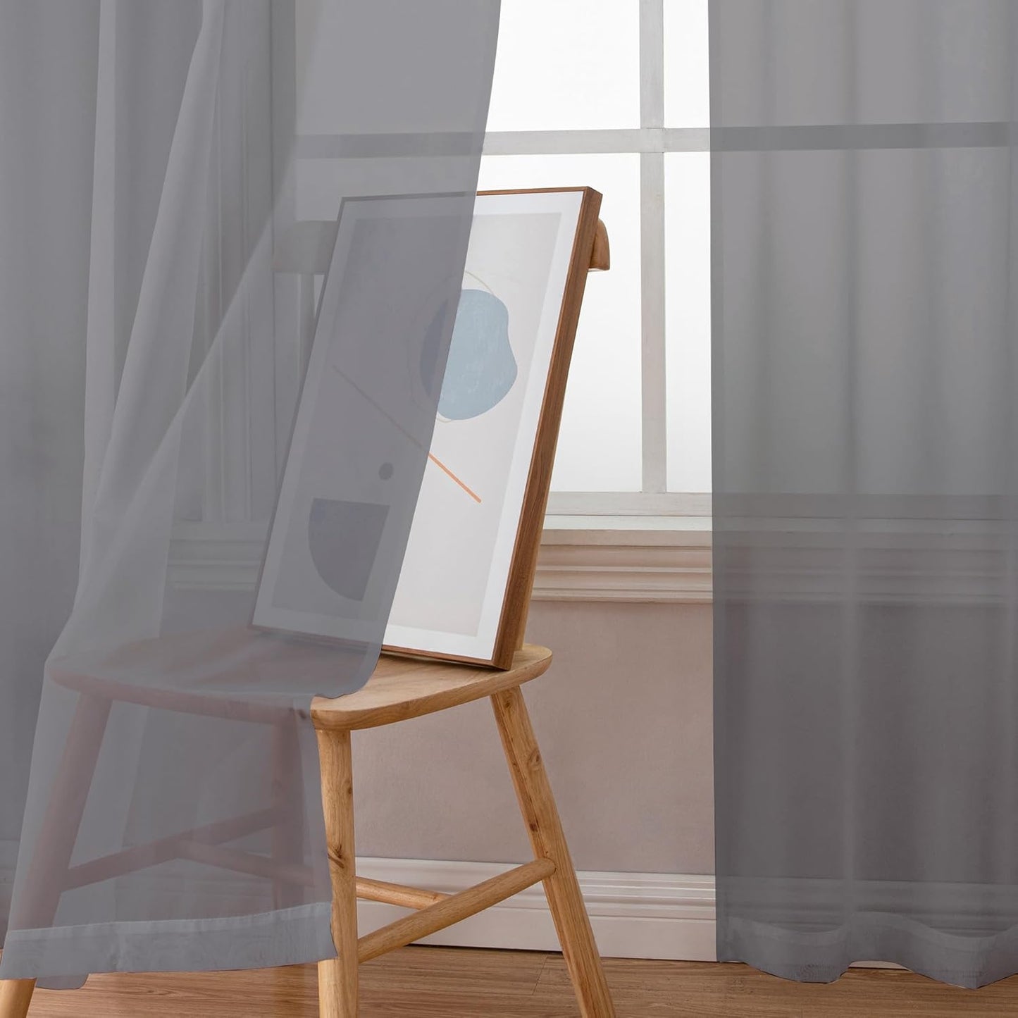 Chyhomenyc Sheer White Valances for Windows 2 Pack, Small Window Curtains for Living Room Bathroom Cafe Laundry Basement, Modern Top Dual Rod Pocket Voile Curtain, 42W x 14L inches, White - Colors C