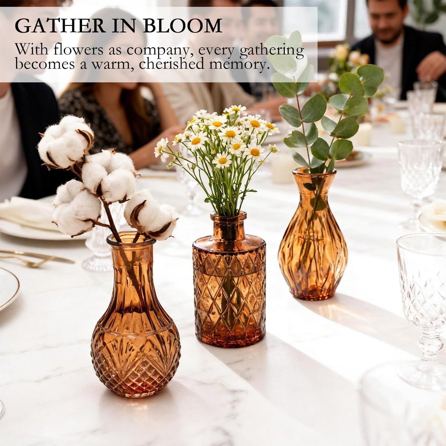 Clear Glass Bud Vase Set of 12 Pcs,Small Bud Vases in Bulk,Glass Crystal Flower Vases Table Centerpieces for Party Event Wedding Decor Baby Shower Decorations (Clear, 12 Pcs)