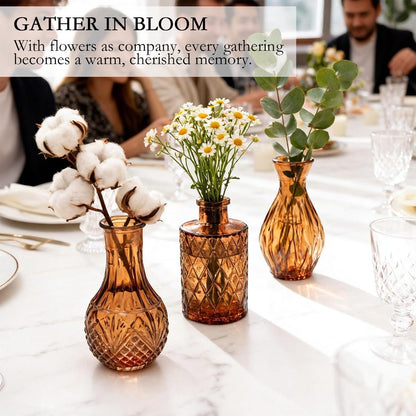 Clear Glass Bud Vase Set of 12 Pcs,Small Bud Vases in Bulk,Glass Crystal Flower Vases Table Centerpieces for Party Event Wedding Decor Baby Shower Decorations (Clear, 12 Pcs)