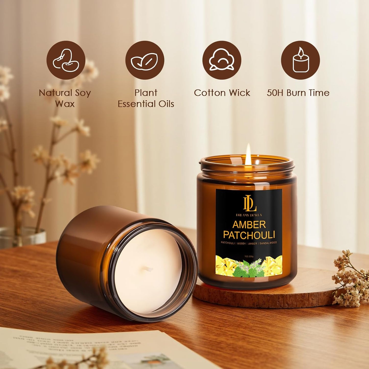 Scented Candles Set, 4 Pack Soy Candles for Home Scented, Candle Gifts for Men Women, Scents of Pineapple Cocktail/Coconut Vanilla/Pink Sands/Bahamian Breeze