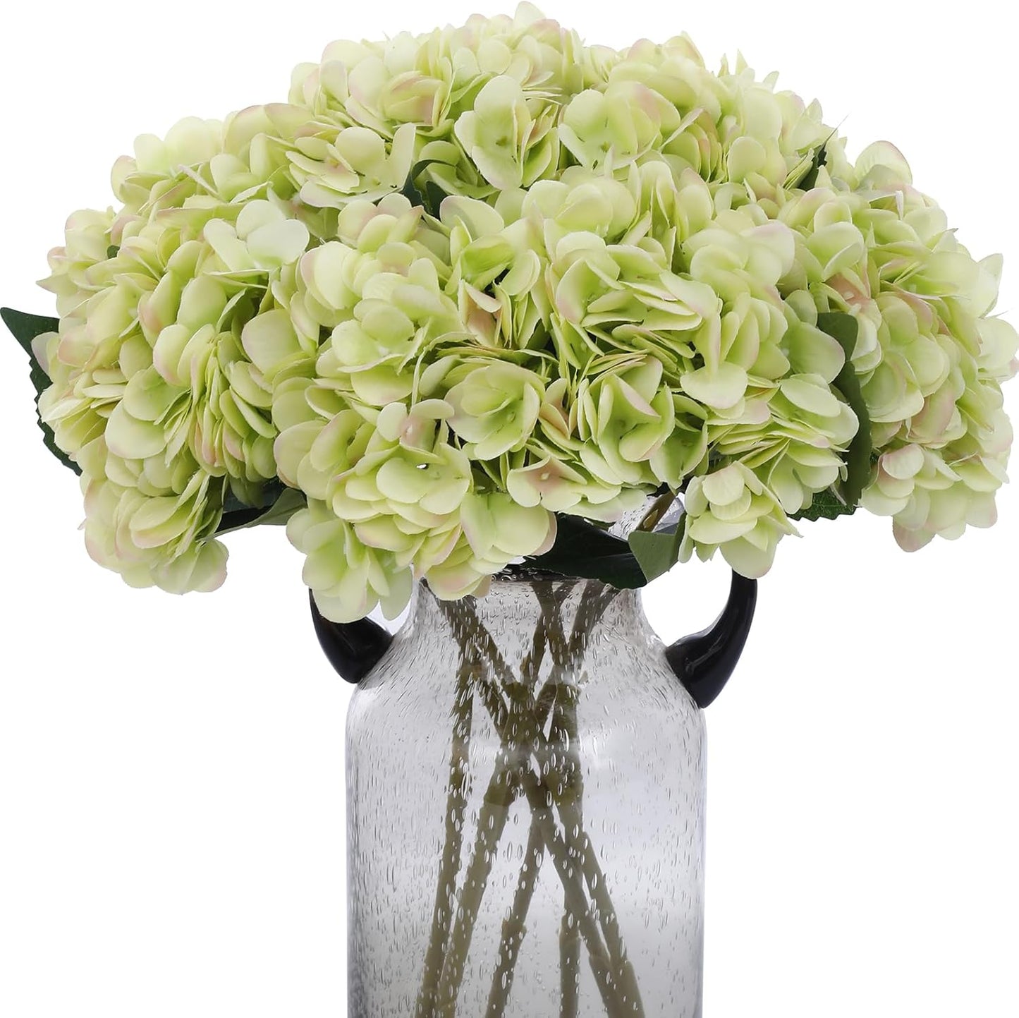 Kimura's Cabin 6pcs White Hydrangea Artificial Flowers Silk Fake Hydrangeas Faux Hydrangea Flowers with Stems for Wedding Bouquets Arrangement Home Table Centerpieces Baby Shower Party Decoration