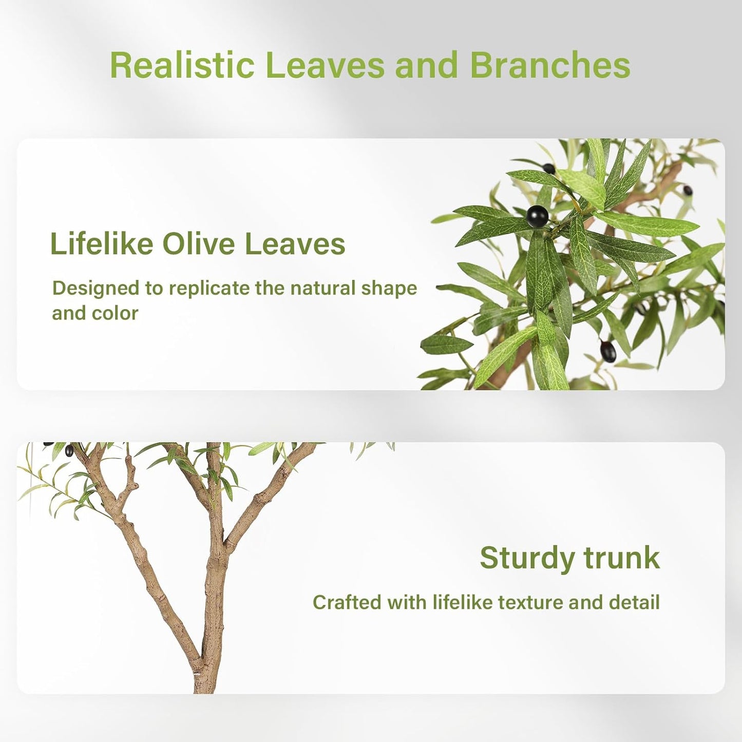 FEELEAD 7ft Faux Olive Tree - Fake Potted Olive Silk Tree with Planter Natural Olive Branches and Realistic Leaves Artificial Tree for Home House Office Decor Indoor