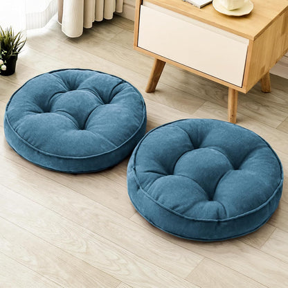 1 MIDDLE ONE Floor Pillow Set of 2, Memory Foam Floor Cushions for Adults, Large Meditation Pillow for Sitting, 22 x 22 Inches (Square | Grey)