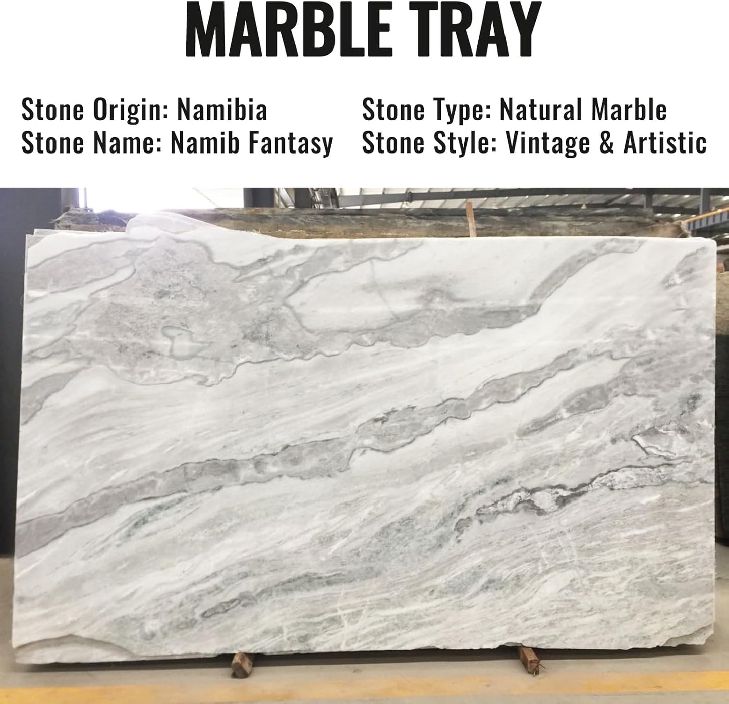 Koville Italian Travertine Tray, 12"x6" Vanity Decorative Marble Tray for Countertop, Catchall Tray for Perfume, Candles, Jewelry Dish Tray